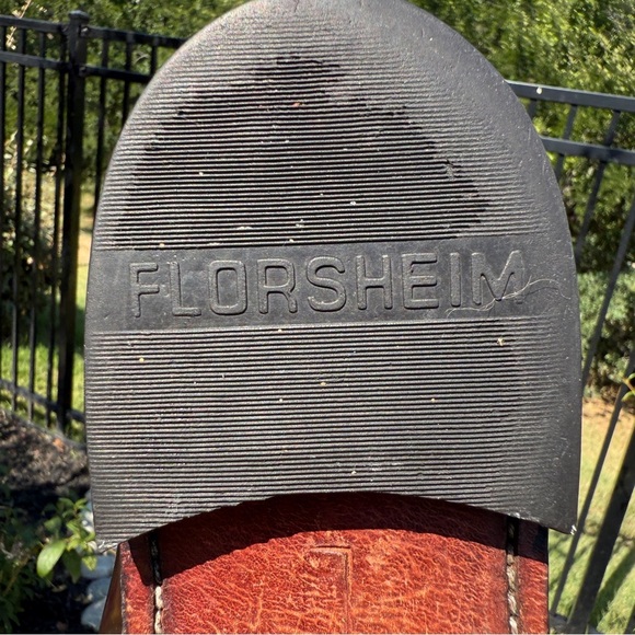 VINTAGE! Florsheim Men's Lexington Wingtip Brogue Dress Shoes Size 10.5 Burgundy - Picture 7 of 10